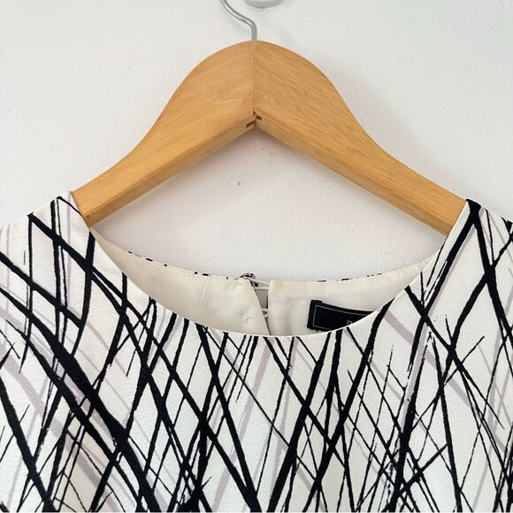 BCBGMaxAzria "Chloey" Black White Printed Full Length Gown Maxi Dress - Picture 11 of 14